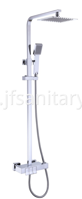 Chrome Square Thermostatic Mixer Shower System Safety